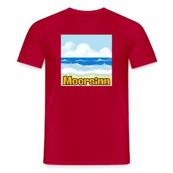 MEERSINN – AMBIANCE PLAGE, VACANCES ET SOLEIL ! 🏖️ - T-shirt homme - rouge - Devant - AI Model Male 178 dark (178cm)