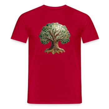 Tree of Life Mosaic - Spiritual Art for Nature Fan - Men's T-Shirt - red - Front - AI Model Male 178 dark (178cm)
