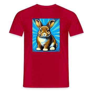 Kaninchen - Männer T-Shirt - Rot - Vorne - AI Model Male 178 dark (178cm)