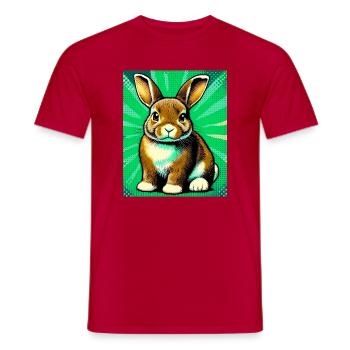 rabbit - Men's T-Shirt - red - Front - AI Model Male 178 dark (178cm)