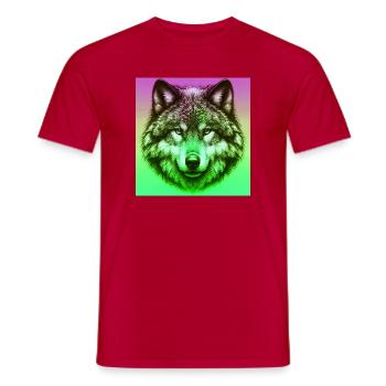 Loup - T-shirt homme - rouge - Devant - AI Model Male 178 dark (178cm)