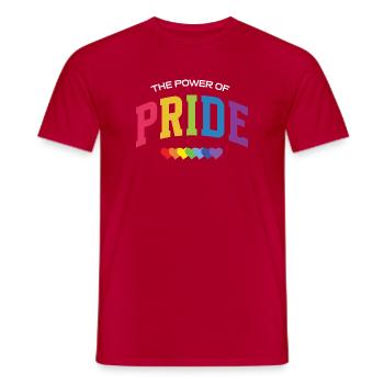 Mois de la Fierté LGBT - Le Pouvoir de la Fierté - T-shirt homme - rouge - Devant - AI Model Male 178 dark (178cm)