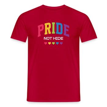 LGBTQ-Pride-Monat – Pride, nicht verstecken. - Männer T-Shirt - Rot - Vorne - AI Model Male 178 dark (178cm)