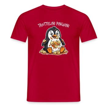 Trottelini Pinguini Pasta Cartoon - Männer T-Shirt - Rot - Vorne - AI Model Male 178 dark (178cm)