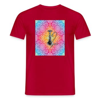 Buntes Mandala-Hookah Shisha Design - Männer T-Shirt - Rot - Vorne - AI Model Male 178 dark (178cm)