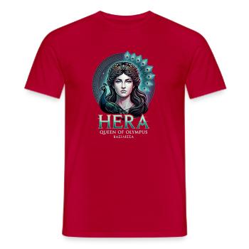 Hera bunter Pfau - Männer T-Shirt - Rot - Vorne - AI Model Male 178 dark (178cm)