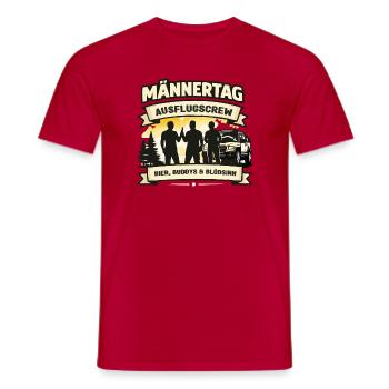 Männertag Crew: Bier, Buddys & Blödsinn - Männer T-Shirt - Rot - Vorne - AI Model Male 178 dark (178cm)