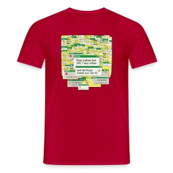 Leben, 365 Tabs Offen - Männer T-Shirt - Rot - Vorne - AI Model Male 178 dark (178cm)