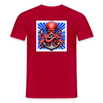 Un Poulpe embrasse une Ancre - T-shirt homme - rouge - Devant - AI Model Male 178 dark (178cm)
