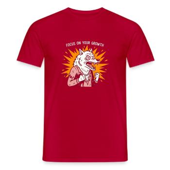 Concentrez-vous sur la croissance, Loup - T-shirt homme - rouge - Devant - AI Model Male 178 dark (178cm)