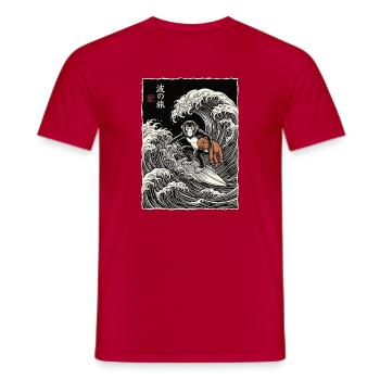 Ukiyo-e Baby Monkey Punch - Männer T-Shirt - Rot - Vorne - AI Model Male 178 dark (178cm)