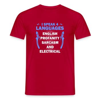 Ich spreche 4 Sprachen Tee - Männer T-Shirt - Rot - Vorne - AI Model Male 178 dark (178cm)