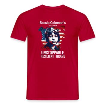 Bessie Coleman Courageous aviation pioneer - Men's T-Shirt - red - Front - AI Model Male 178 dark (178cm)