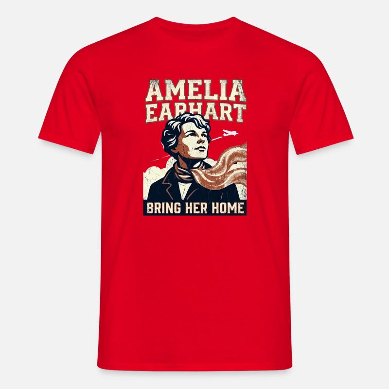 Amelia Earhart – Bring Her Home - Men's T-Shirt - red