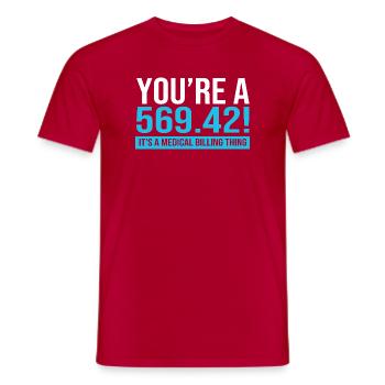 Medical Coder - Men's T-Shirt - red - Front - AI Model Male 178 dark (178cm)