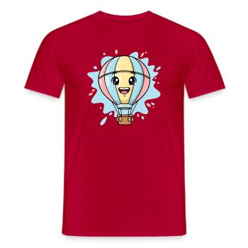 Fröhlicher Ballonfreund Wolkenreise - Männer T-Shirt - Rot - Vorne - AI Model Male 178 dark (178cm)