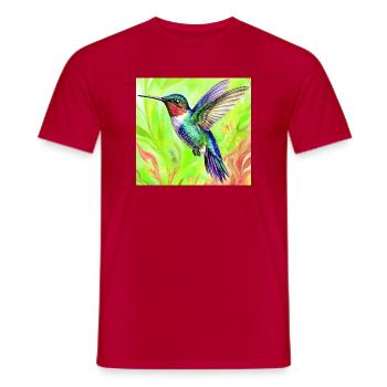 Kolibri - Männer T-Shirt - Rot - Vorne - AI Model Male 178 dark (178cm)