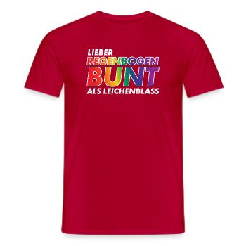 Lieber Regenbogen bunt statt Leichenblass / Gay - Männer T-Shirt - Rot - Vorne - AI Model Male 178 dark (178cm)