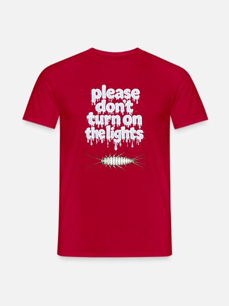 Mach das Licht nicht an: eisiger Text und Spike-Kopf - Männer T-Shirt - Rot
