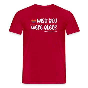 Mois de la Fierté LGBT - J’aimerais que tu sois queer - T-shirt homme - rouge - Devant - AI Model Male 178 dark (178cm)