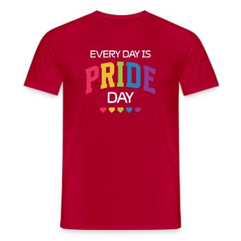LGBT-Pride-Monat – Jeder Tag ist Pride-Tag - Männer T-Shirt - Rot - Vorne - AI Model Male 178 dark (178cm)