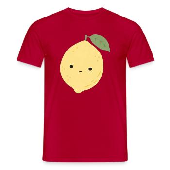 Leni Zitrone – Süßes Kawaii Frucht Design - Männer T-Shirt - Rot - Vorne - AI Model Male 178 dark (178cm)