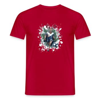 Hirsch Football Team - Men's T-Shirt - red - Front - AI Model Male 178 dark (178cm)