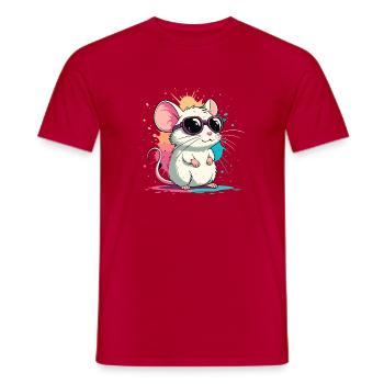 Mouse Chic Neonbrillen - Männer T-Shirt - Rot - Vorne - AI Model Male 178 dark (178cm)