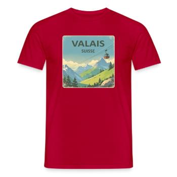 Valais - Männer T-Shirt - Rot - Vorne - AI Model Male 178 dark (178cm)