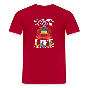  Mindfulness Is The Key To A Peaceful Life And A - Männer T-Shirt - Rot - Vorne - AI Model Male 178 dark (178cm)