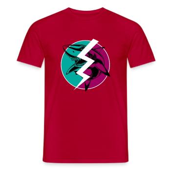 Electric Split Shark - Men's T-Shirt - red - Front - AI Model Male 178 dark (178cm)