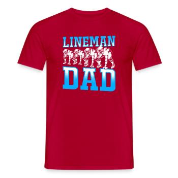 American Football Lineman - Männer T-Shirt - Rot - Vorne - AI Model Male 178 dark (178cm)