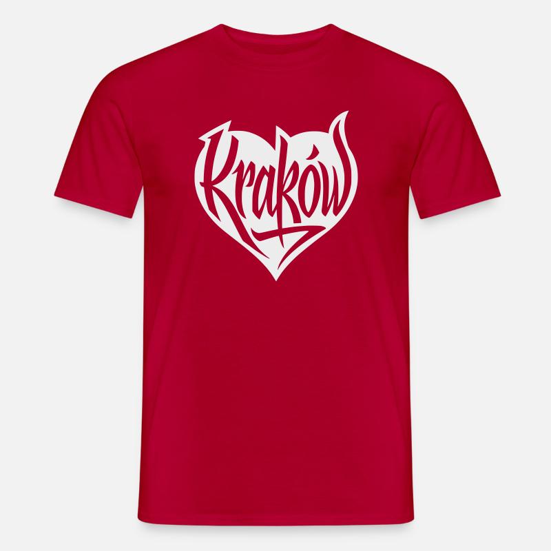 Krakau, Krakow Herz Graffiti - Männer T-Shirt - Rot
