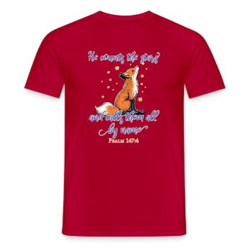 Fuchs Christlich - Männer T-Shirt - Rot - Vorne - AI Model Male 178 dark (178cm)