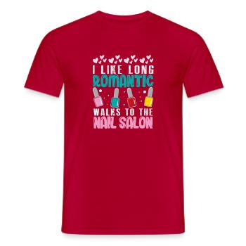 Nail Designer Nail Designer Cosmetics Nail Salon - Men's T-Shirt - red - Front - AI Model Male 178 dark (178cm)