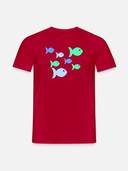 Pastel Fish Tropical Sea Fish - Men's T-Shirt - red