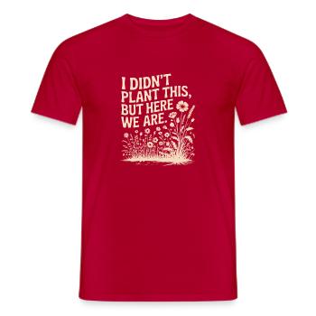 Nous sommes là : citation de Wildflower - T-shirt homme - rouge - Devant - AI Model Male 178 dark (178cm)