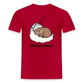 Capybara Sleeping Dreamybara – Kawaii Cozy Night - Men's T-Shirt - red - Front - AI Model Male 178 dark (178cm)