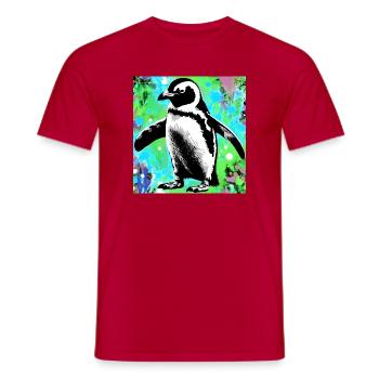 penguin - Men's T-Shirt - red - Front - AI Model Male 178 dark (178cm)