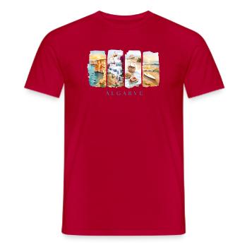 Algarve Portugal Urlaub – Strand & Felsen Motiv - Männer T-Shirt - Rot - Vorne - AI Model Male 178 dark (178cm)