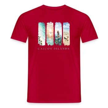 Design des îles Caïques – Motif plage des Caraïbes - T-shirt homme - rouge - Devant - AI Model Male 178 dark (178cm)