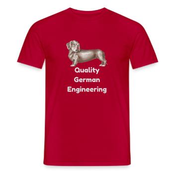 Quality German Dachshund Engineering - Men's T-Shirt - red - Front - AI Model Male 178 dark (178cm)