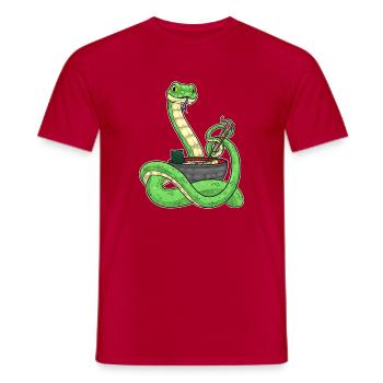 Cuisinière serpent cuisine de ramen - T-shirt homme - rouge - Devant - AI Model Male 178 dark (178cm)