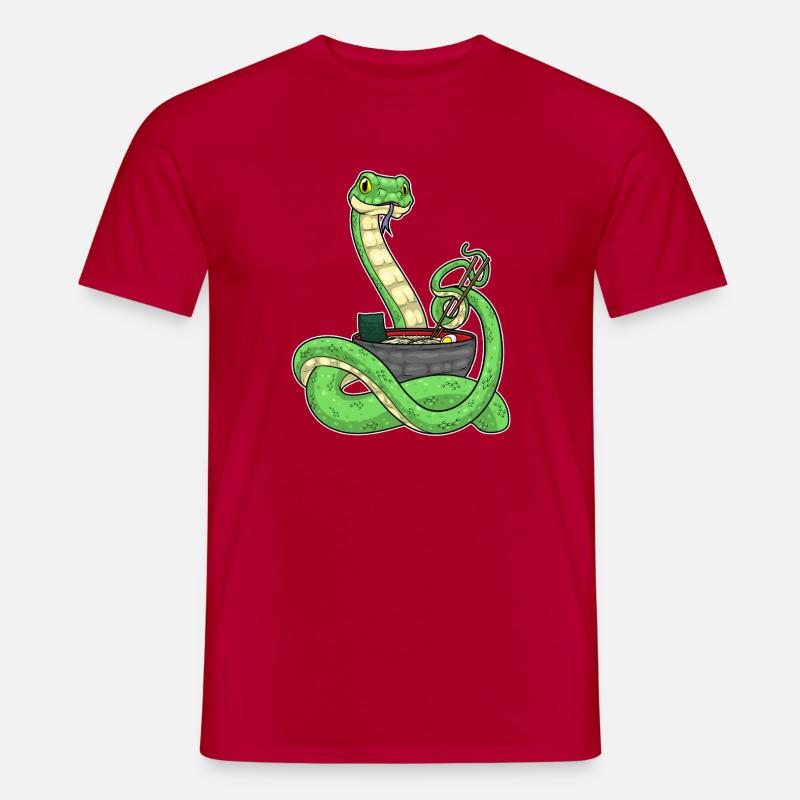 Schlange Koch Ramen Kochen - Männer T-Shirt - Rot