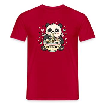Kawaii Panda Ramen - Men's T-Shirt - red - Front - AI Model Male 178 dark (178cm)