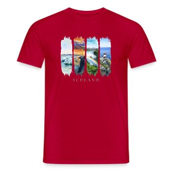 Iceland Urlaub Travel – Island Natur & Nordlicht - Männer T-Shirt - Rot - Vorne - AI Model Male 178 dark (178cm)
