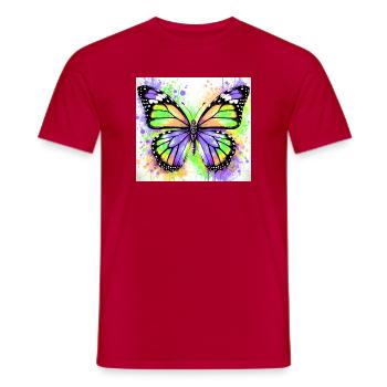 Schmetterling - Männer T-Shirt - Rot - Vorne - AI Model Male 178 dark (178cm)
