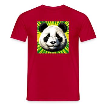 Panda - Männer T-Shirt - Rot - Vorne - AI Model Male 178 dark (178cm)