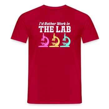 Laboratoire Biologie Chimie Microscope Laboratoire - T-shirt homme - rouge - Devant - AI Model Male 178 dark (178cm)