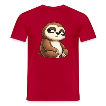 Paresseux au regard fatigué - T-shirt homme - rouge - Devant - AI Model Male 178 dark (178cm)